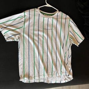 Denim & Flower - White stripped T shirt - Large